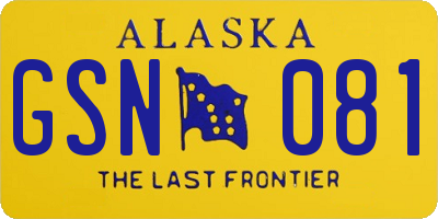 AK license plate GSN081