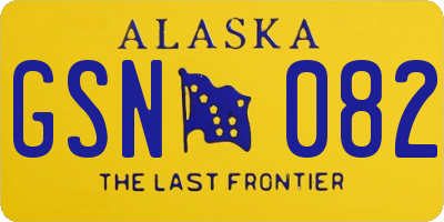 AK license plate GSN082