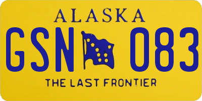 AK license plate GSN083