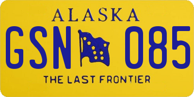 AK license plate GSN085