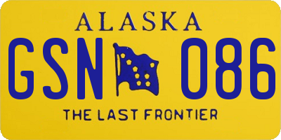 AK license plate GSN086