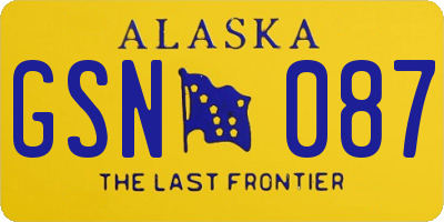 AK license plate GSN087