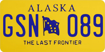 AK license plate GSN089