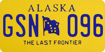 AK license plate GSN096