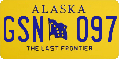 AK license plate GSN097