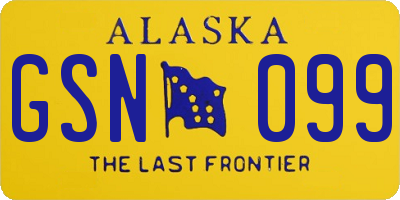 AK license plate GSN099