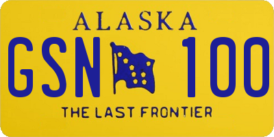 AK license plate GSN100