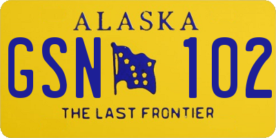 AK license plate GSN102