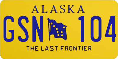 AK license plate GSN104