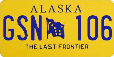 AK license plate GSN106