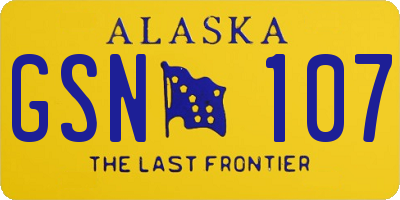 AK license plate GSN107