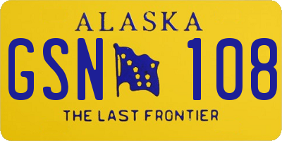 AK license plate GSN108