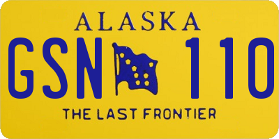 AK license plate GSN110