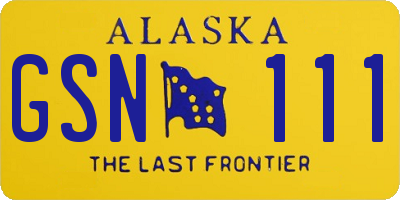 AK license plate GSN111