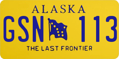 AK license plate GSN113