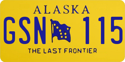 AK license plate GSN115