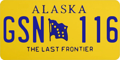 AK license plate GSN116