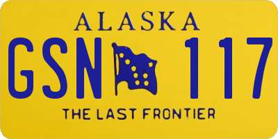 AK license plate GSN117