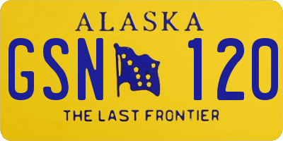 AK license plate GSN120