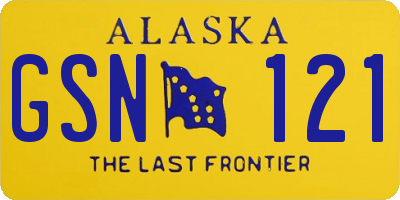 AK license plate GSN121