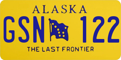 AK license plate GSN122