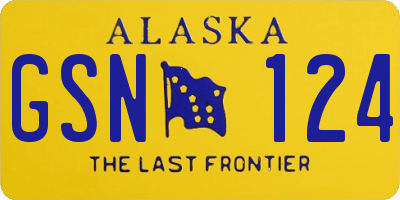 AK license plate GSN124