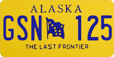 AK license plate GSN125