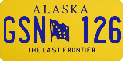 AK license plate GSN126