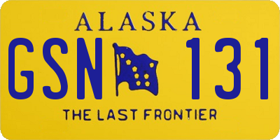 AK license plate GSN131