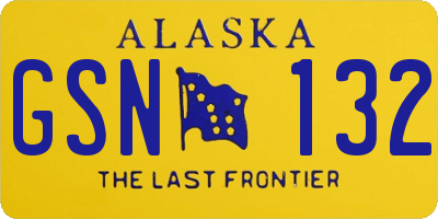 AK license plate GSN132