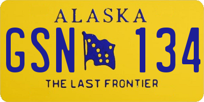 AK license plate GSN134