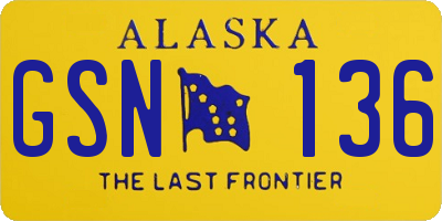 AK license plate GSN136