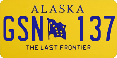 AK license plate GSN137