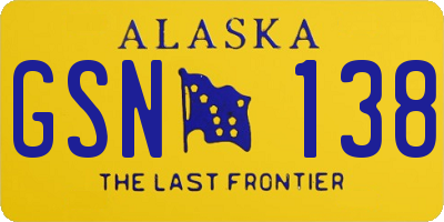 AK license plate GSN138