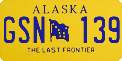 AK license plate GSN139