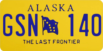 AK license plate GSN140