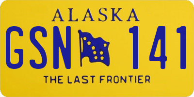 AK license plate GSN141