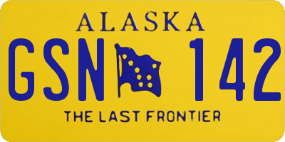 AK license plate GSN142