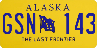 AK license plate GSN143