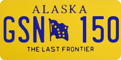 AK license plate GSN150