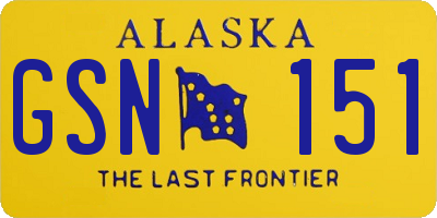 AK license plate GSN151