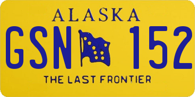 AK license plate GSN152