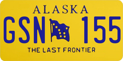 AK license plate GSN155