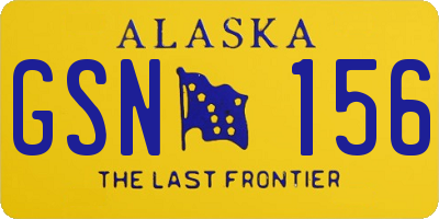 AK license plate GSN156