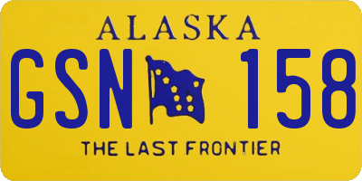 AK license plate GSN158