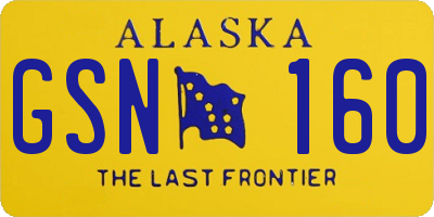 AK license plate GSN160