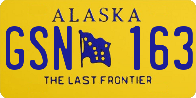 AK license plate GSN163