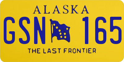 AK license plate GSN165