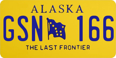 AK license plate GSN166