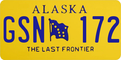 AK license plate GSN172